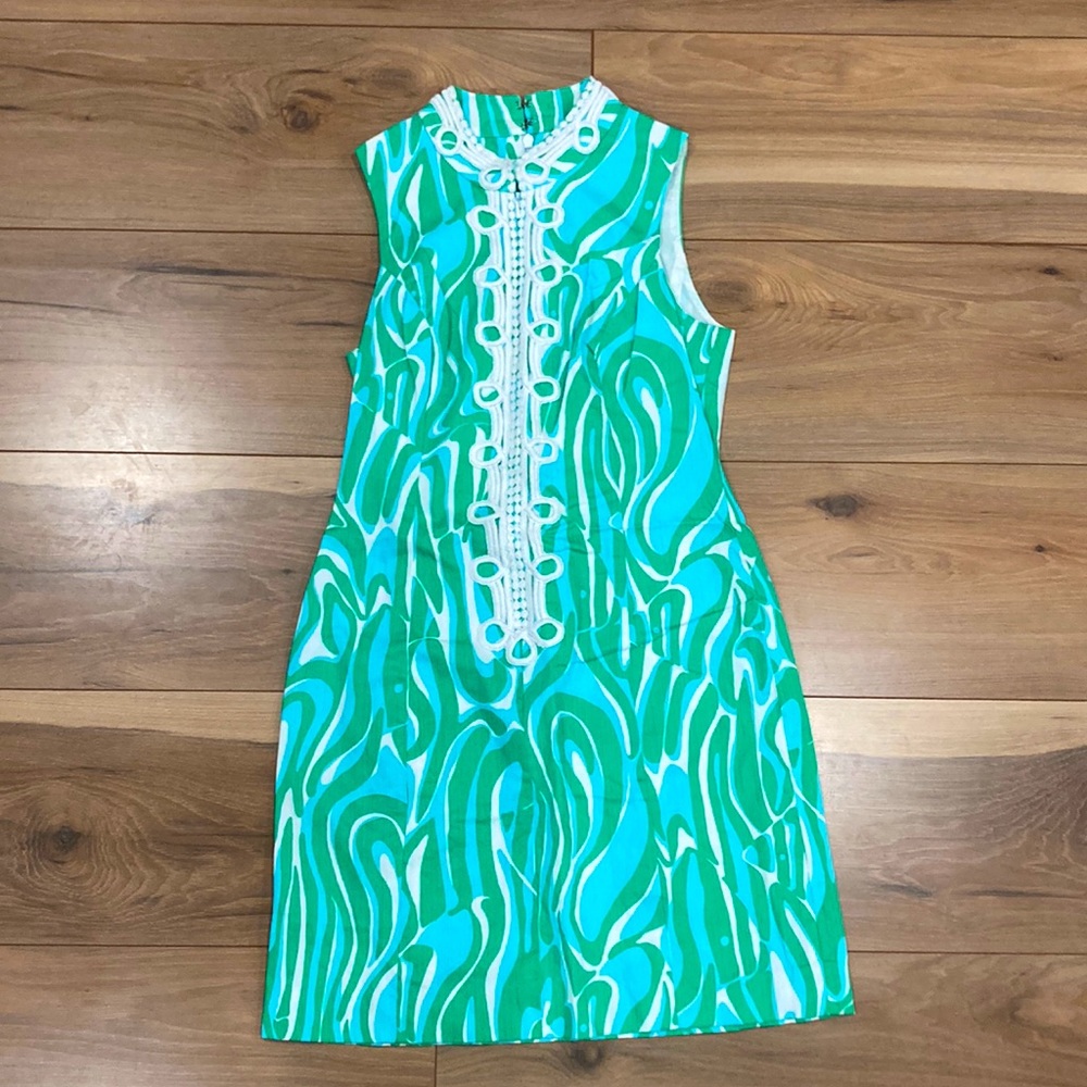 Lilly Pulitzer mod cotton appliqué dress
